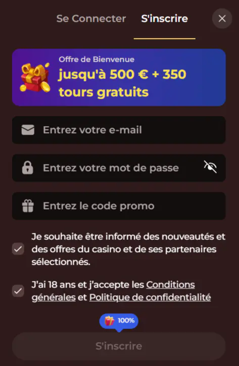 Inscription et Connexion sur VinciSpin France