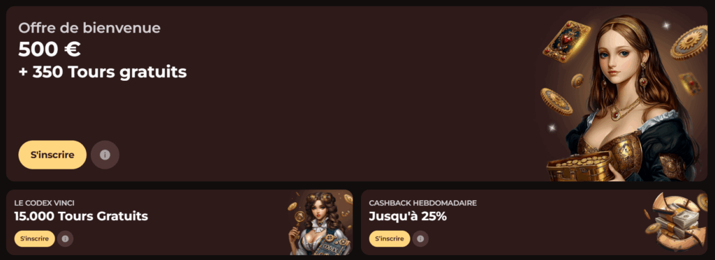 Bonus Vincispin Online France